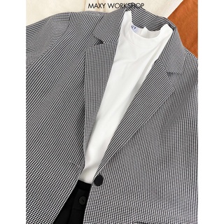 Áo blazer kiểu Hàn check blazer Maxy Workshop