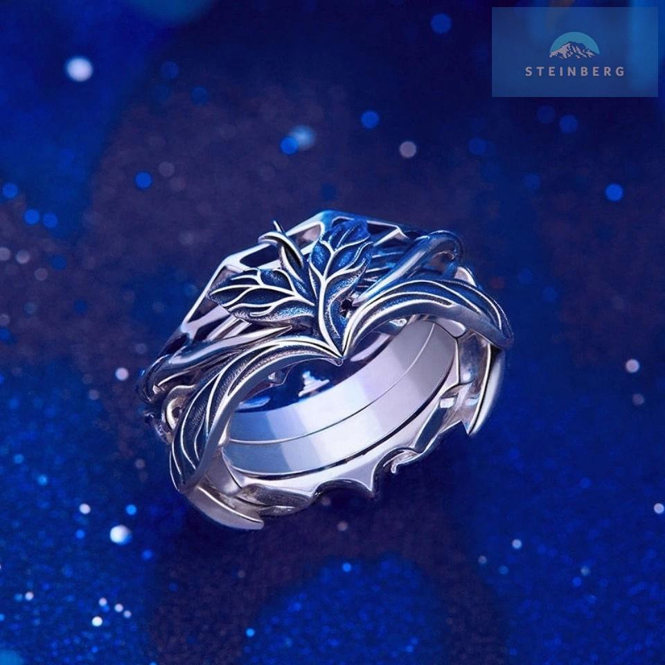 Douluo Mainland Nhẫn Kết Hợp Hai Chiều Hoạt Hình Vương Quốc Gia Tang Sanlan Màu Xanh Dương Nhạc Douluo Dalu Domineering Ring Two-Straw Kingdom Animation Peripheral Tang Sanlan * -lianghui