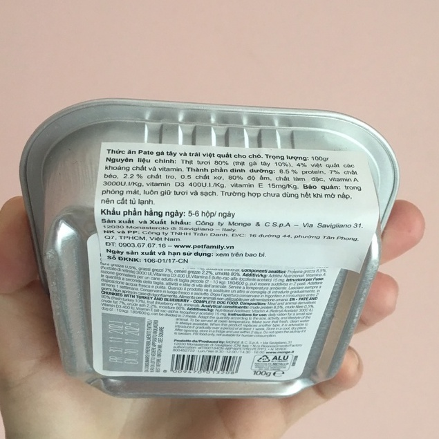 Pate Monge trái cây thơm ngon dành cho chó tại Nupet | Thức ăn ướt dinh dưỡng Monge cho chó hộp 100g