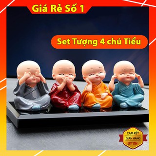 COMBO 4 Chú Tiểu Tứ Không An Lạc Cao Cấp, Tượng 4 không an lạc mang ý nghĩa Phong Thủy