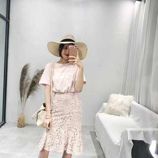 Set áo phông + chân váy ren(hàng Quảng Châu)