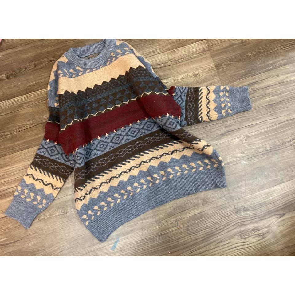 Áo len lông họa tiết thổ cẩm