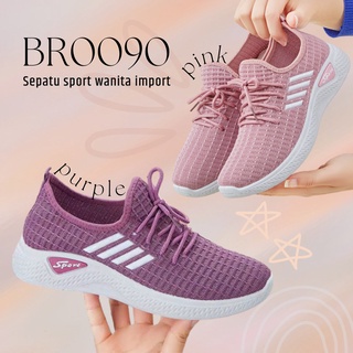 Image of TOPGROSIR LV0090 ARS Sepatu Sneakers Wanita Garis 3 / Sepatu Sport Kanvas Rajut Trendy