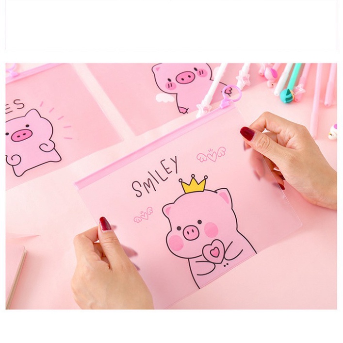 [Hàng xịn] Túi zip đựng mỹ phẩm , dụng cụ học sinh hình heo hồng sành điệu VPP153SP1 | BigBuy360 - bigbuy360.vn