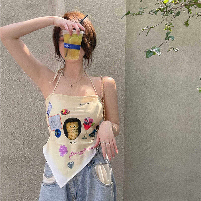 IELGY Áo Hai Dây Thời Trang Gợi Cảm Cho Nữ