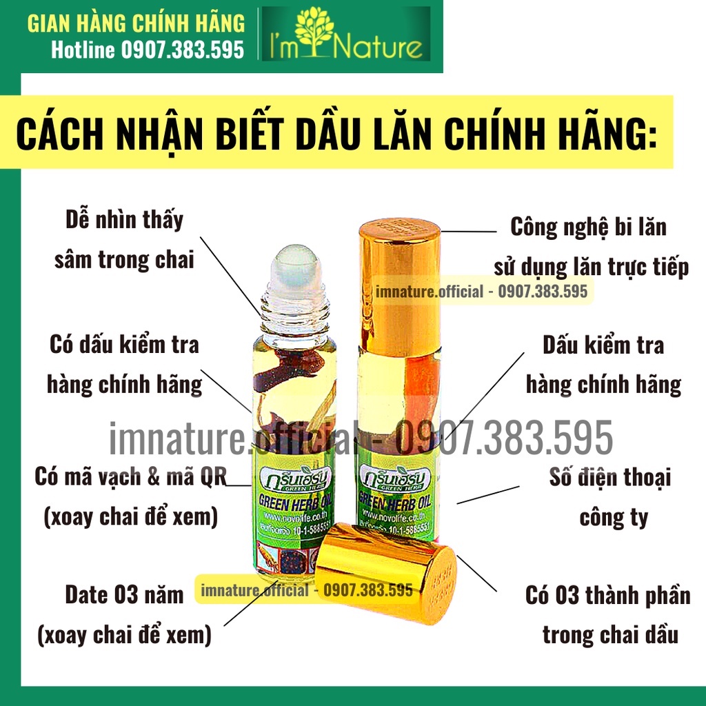 Dầu Nhân Sâm Ginseng Green Herb Oil Thái Lan