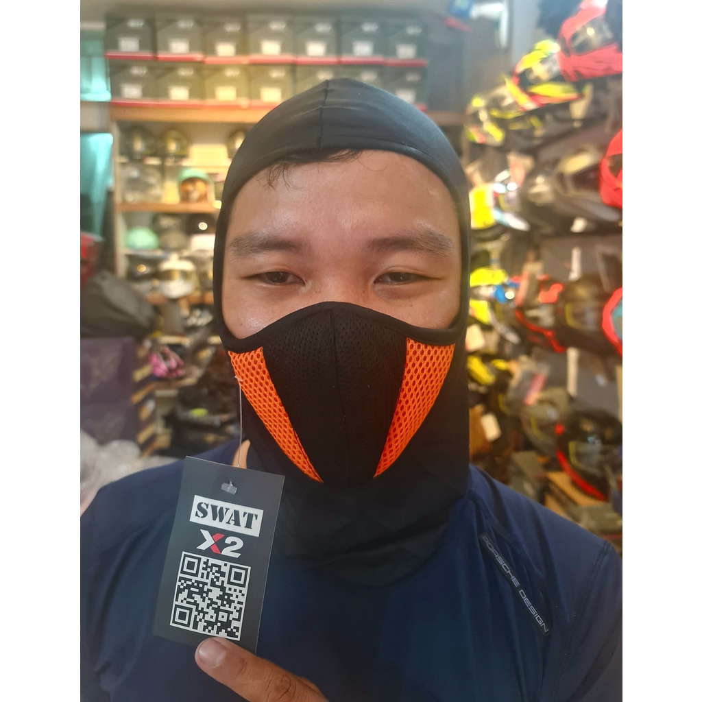 Khăn ninja SWAT X2 cam,khăn ninja thun lạnh,khăn ninja SWAT thun lạnh đi phượt