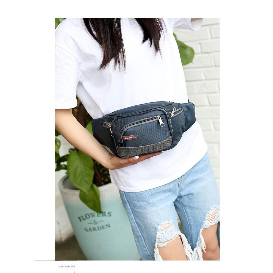 Túi đeo hông đeo chéo nam nữ cao cấp 6 ngăn V-STAR | BigBuy360 - bigbuy360.vn