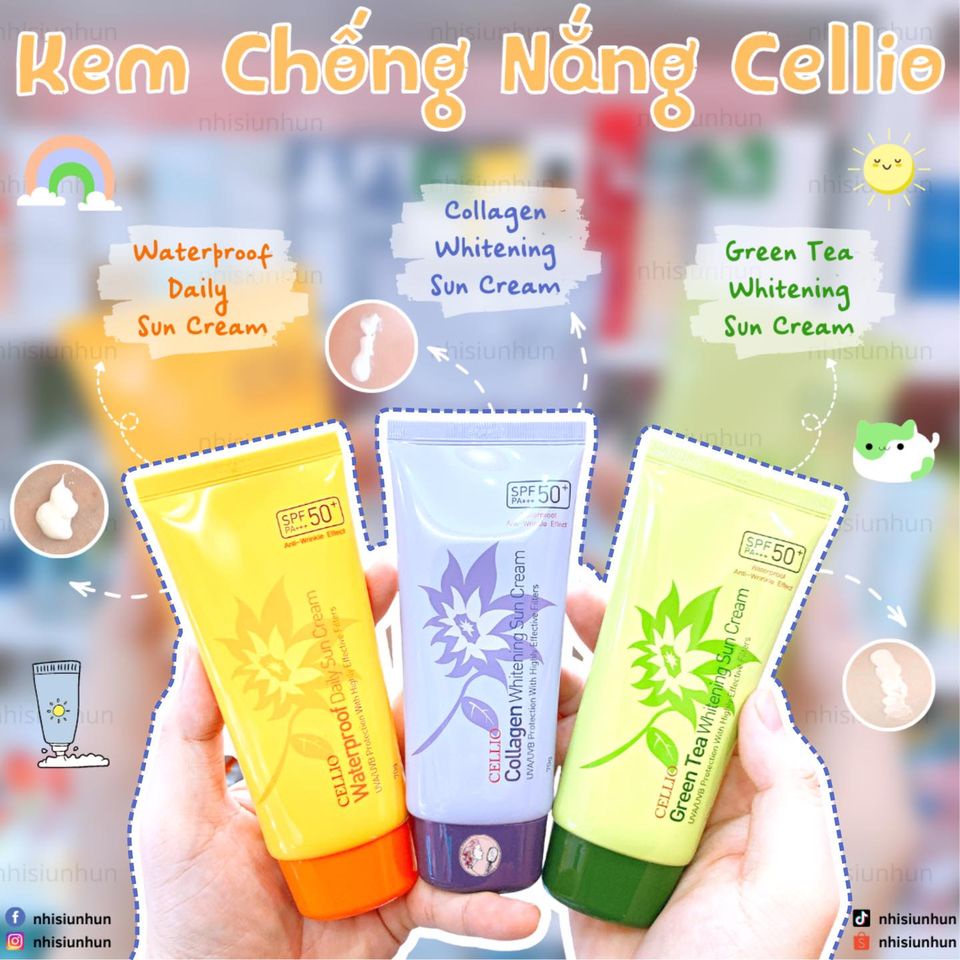 Kem chống nắng Cellio Collagen Whitening Sun Cream – 70ml