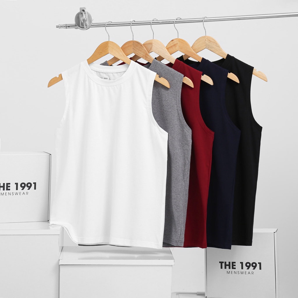 Áo Ba Lổ Tank Top THE 1991 Sát Nách Cổ Tròn Cotton 4 Chiều