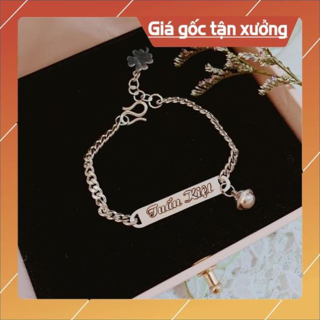 FREE SHIP Lắc khắc tên theo yêu cầu cho bé mix chuông