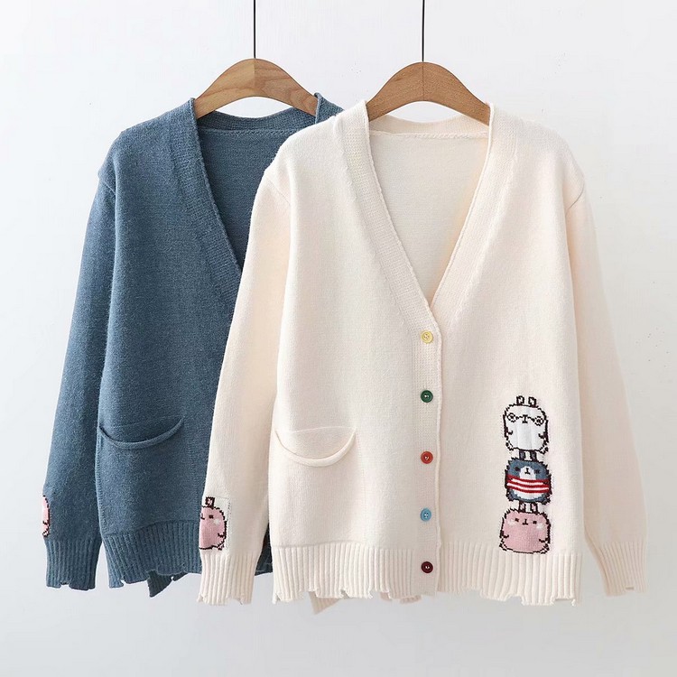 Áo Khoác Len Cardigan Họa Tiết Xinh 749
