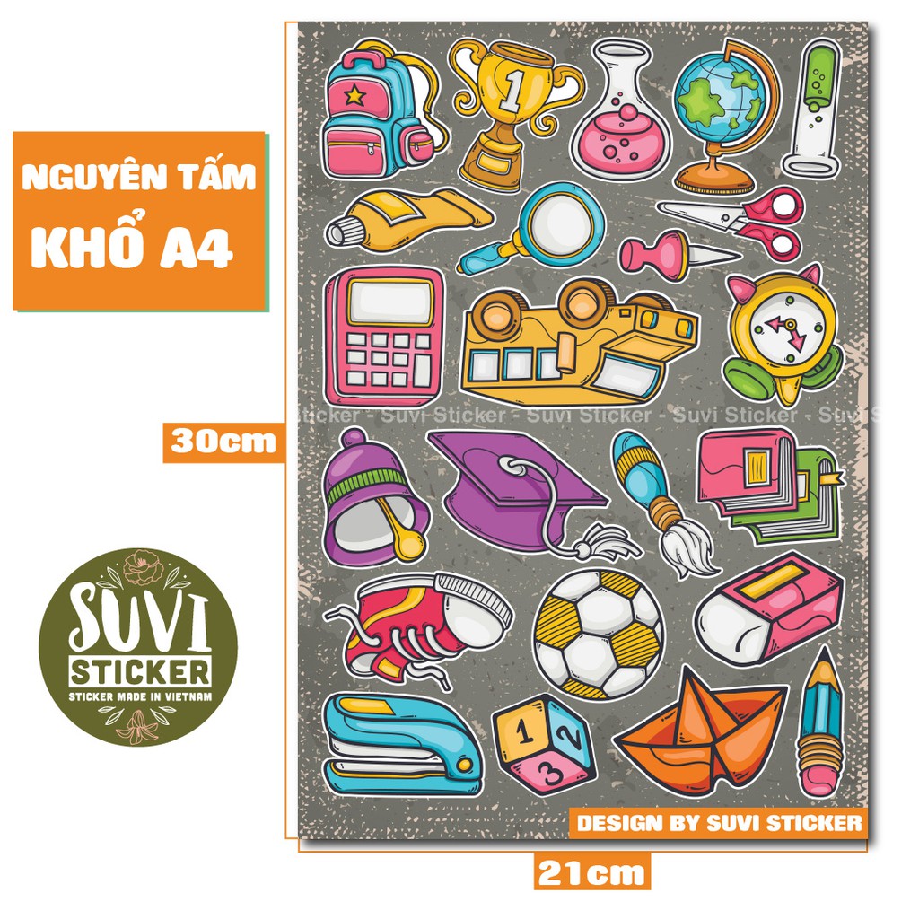 Single Sticker - Hình dán School chống nước sticker dán laptop, điện thoại, đàn guitar, mũ bảo hiểm, vali. SG08