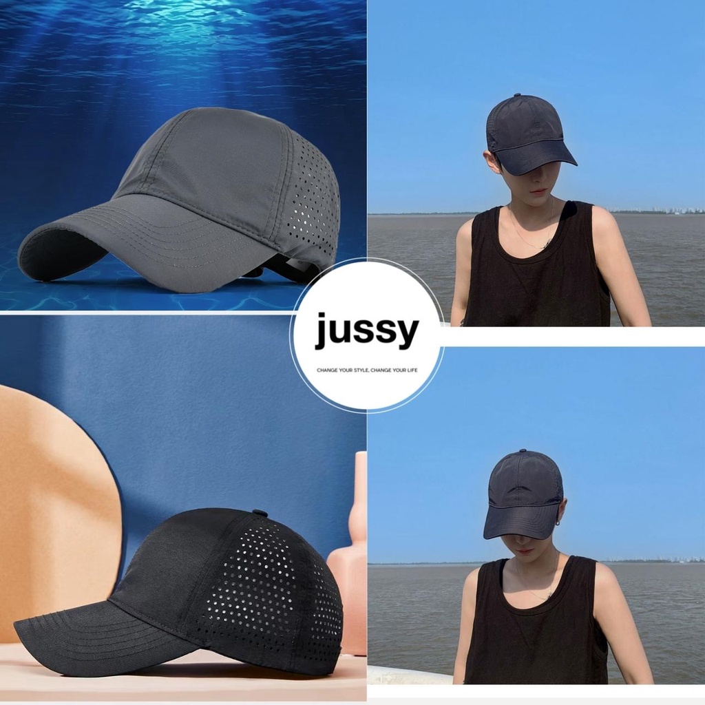 Mũ Lưỡi Trai Vải Dù 3d Jussy Fashion Kiểu Nón Kết Trơn Thể Thao Chất Vải Dù Đục Lỗ 3d Thoáng Mát, Che Nắng, Chống Tia Uv