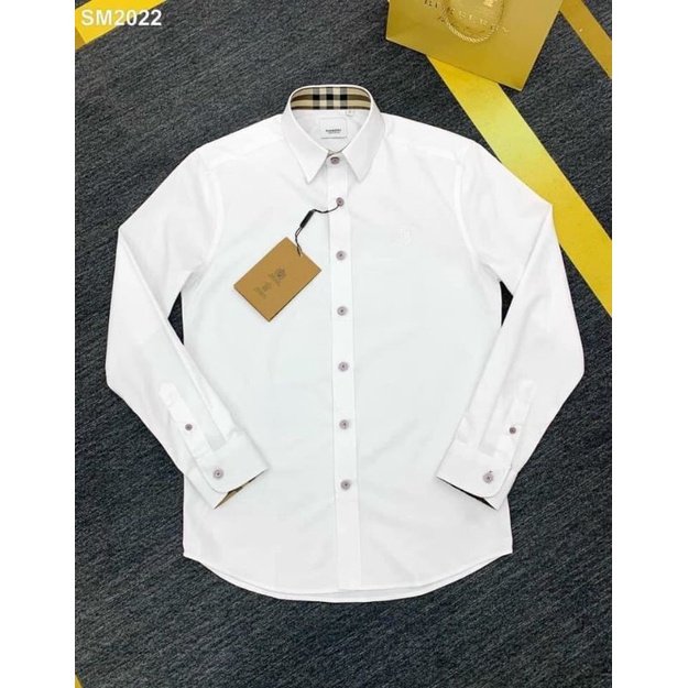 Áo sơ mi trắng dài tay Badass áo sơ mi nam phối màu cổ tay cực mềm mịn thoáng khí