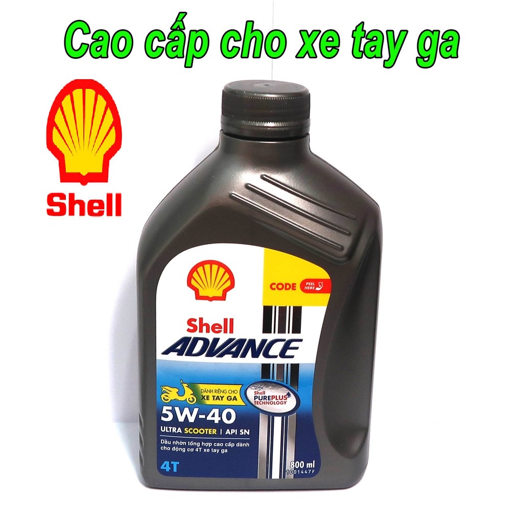 [Daunhot-Phugia] Nhớt shell Ultra Scooter 5W40 0,8L, Nhớt xe ga shell Ultra 5W40 và vệ sinh kim phun Thunder