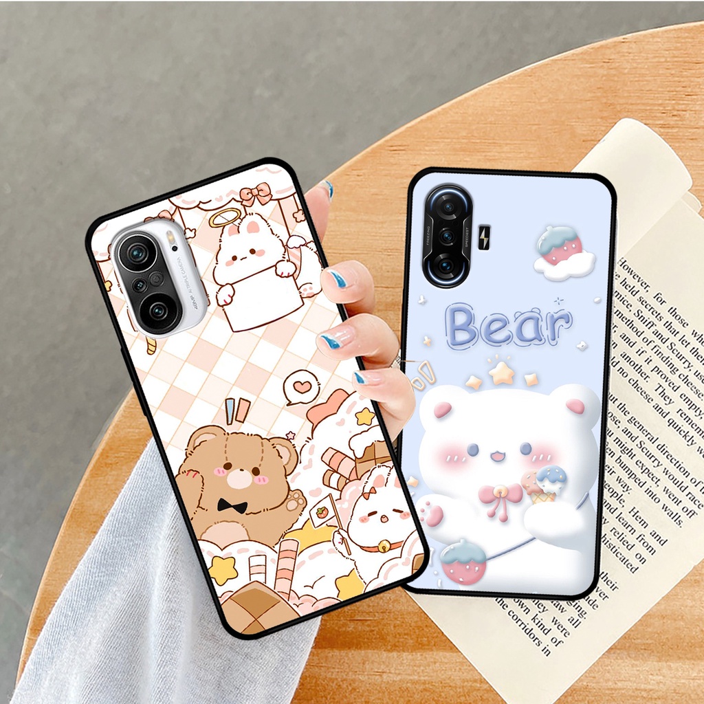 Ốp lưng Xiaomi Redmi K40 / Redmi K40 Pro / Redmi K40 Gaming in hình caro gấu thỏ dễ thương