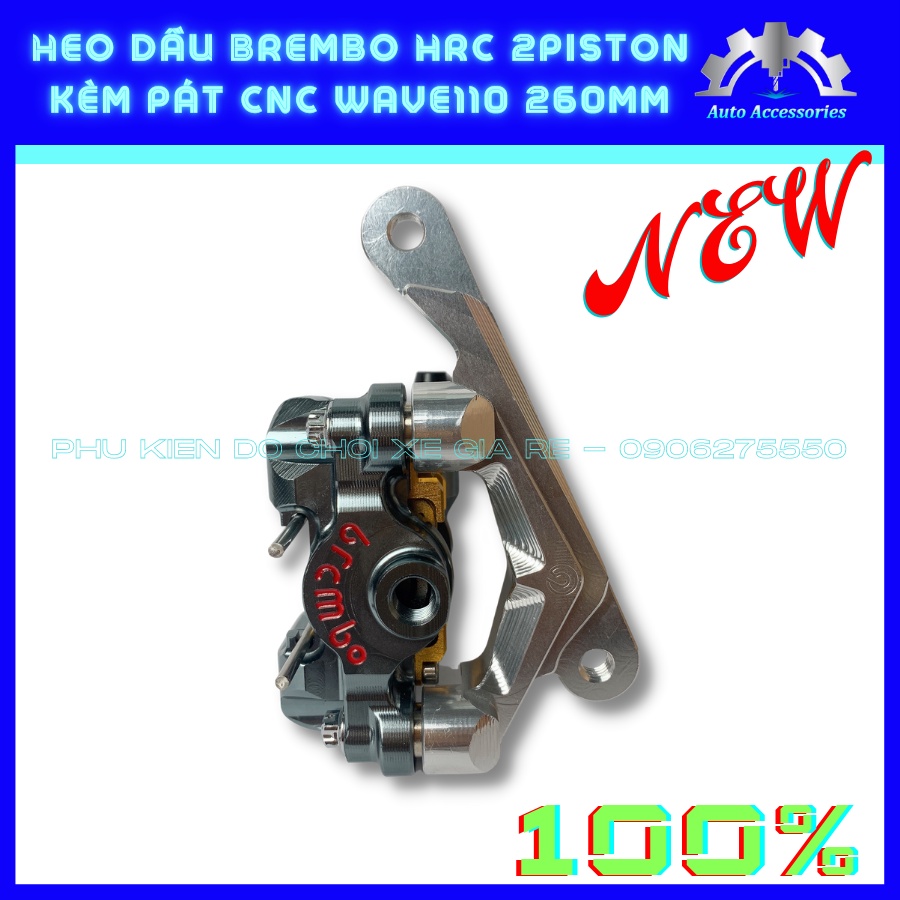 HÓT 100% - Heo Dầu Trước Brcmbe HRC 2piston KÈM PÁT CNC gắn Trước Wave Lớn Waves110 Wave RSX đi đĩa Size 260mm - CÓ LẺ