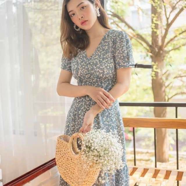 VÁY MAXI HOA NHẸ NHÀNG HÀN QUỐC