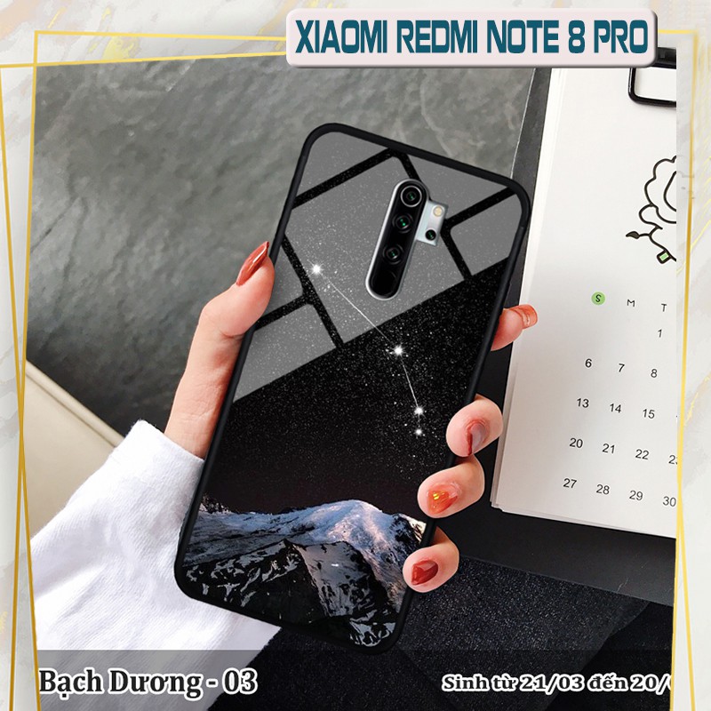 Ốp lưng kính 3D Xiaomi Redmi Note 8 Pro -cung hoàng đạo