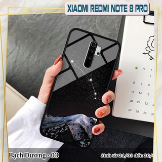 Ốp lưng kính 3D Xiaomi Redmi Note 8 Pro -cung hoàng đạo