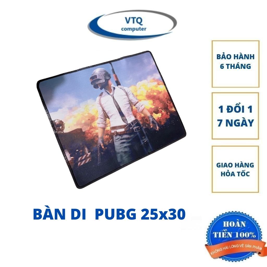 Bàn di chuột lót chuột cỡ 25X30cm hình PUBG bo viền chất liệu vải tốt