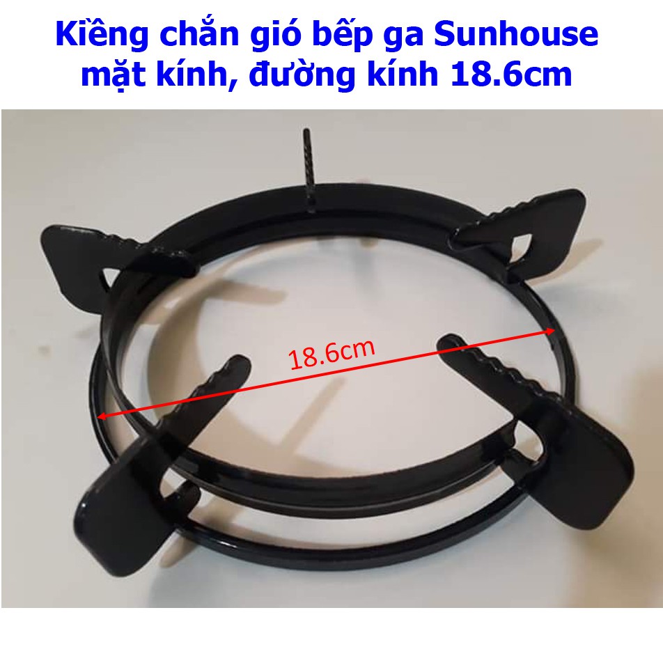 Kiềng Chắn Gió Bếp Ga Sunhouse Mặt Kính, Đường Kính 18.6cm