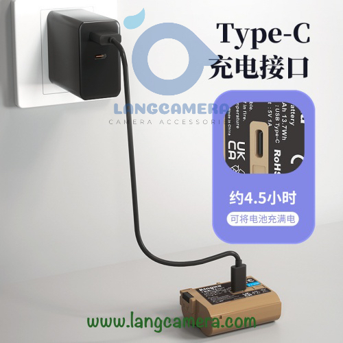 Pin tích hợp sạc Nikon EN-EL15 cổng Type C - Hiệu Kingma