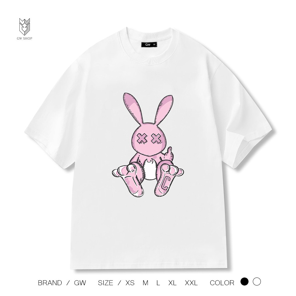Áo Thun nam nữ áo tay lỡ unisex Rabbit Draw C Tee, áo phông ngắn tay cá tính – GW Shop
