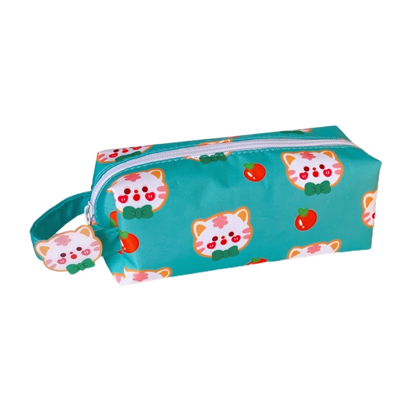 Túi Đựng Bút Bằng Vải Canvas Có Khóa Kéo In Hoạt Hình Dành Cho Học Sinh