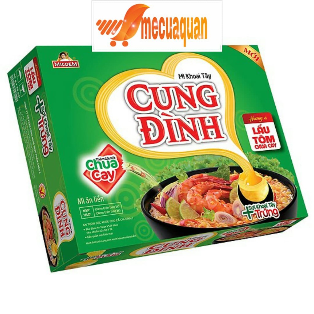 Thùng mì lẩu tôm chua cay Cung Đình 30goi* 80g