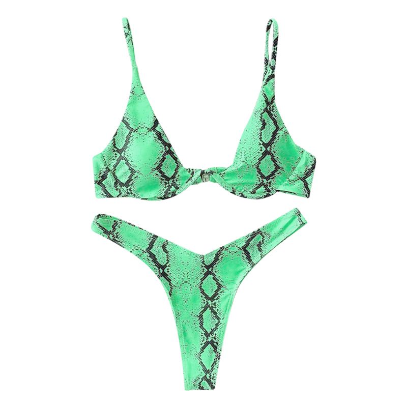 Set bikini hai mảnh họa tiết da rắn quyến rũ cho nữ
