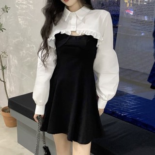 Đầm tiểu thư đen trắng 😁😁😁