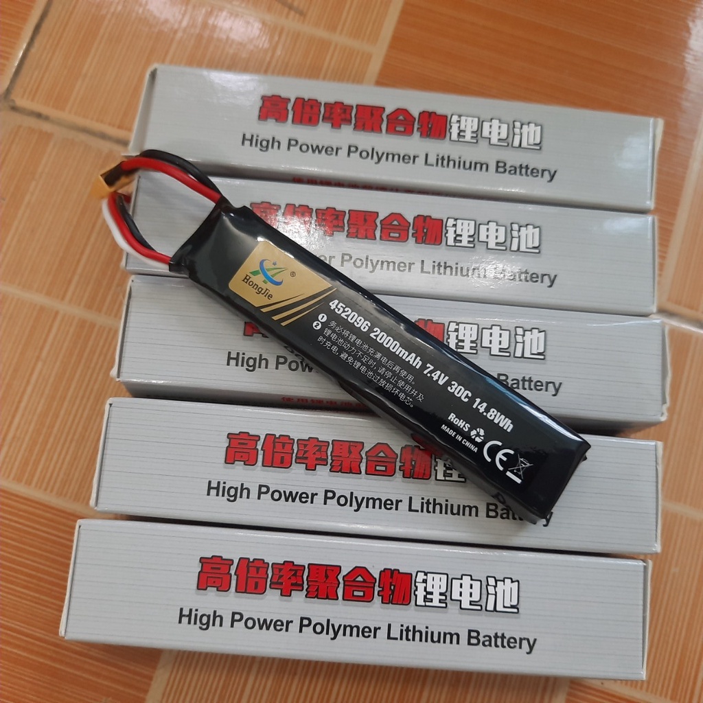 Pin sạc lipo 2S 7.4v 2000mah 30C 14.8Wh cho xe mô hình điều khiển từ xa cổng nối Sm-2P ,T ,XT30