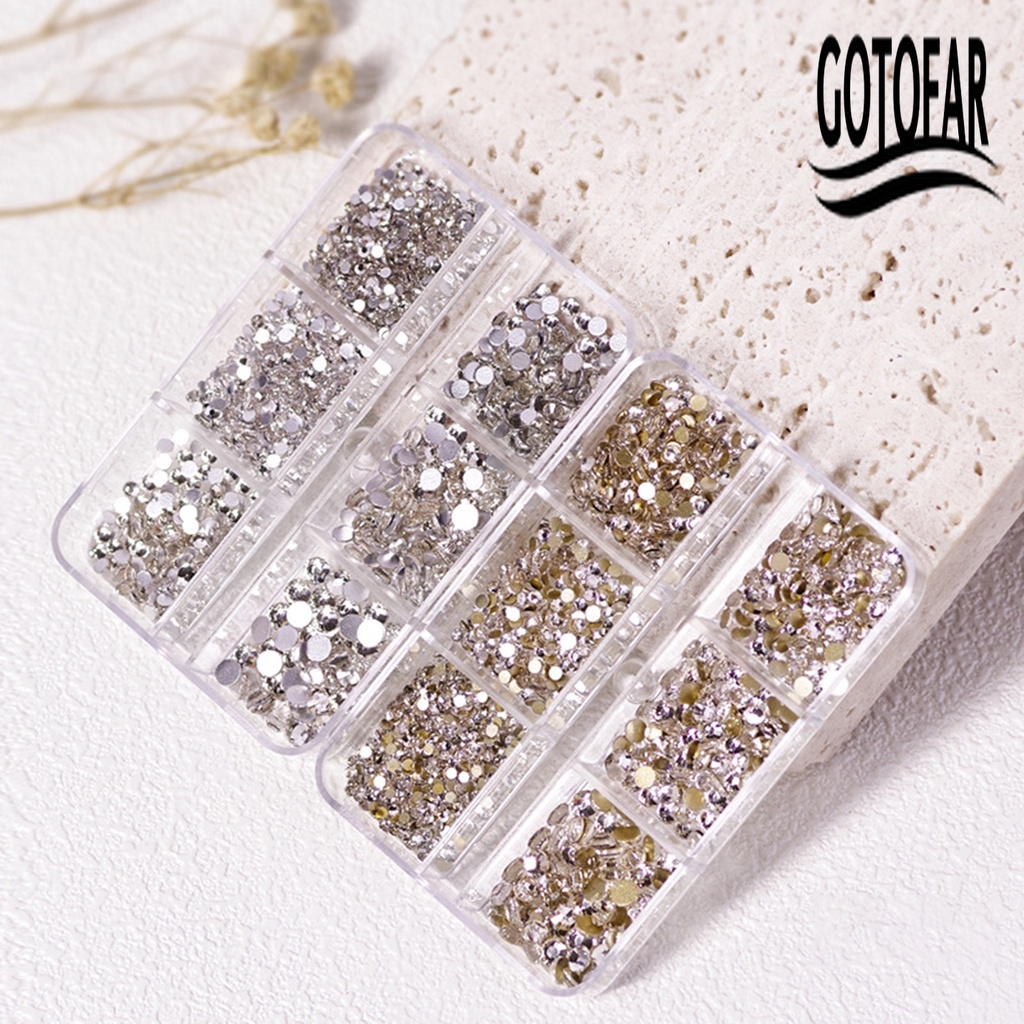 Hộp 1688 Hạt Đá 6 Ngăn Dùng Trang Trí Móng Tay / Kính DIY