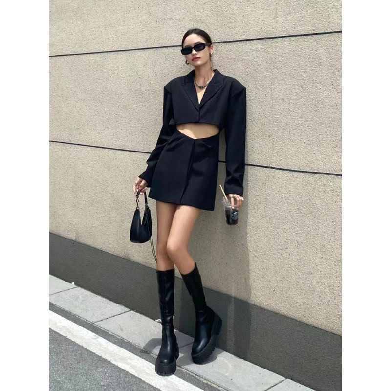 Boots da mềm cao cổ che bắp đế 6cm