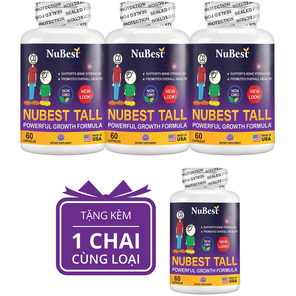 Thực Phẩm Bảo Vệ Sức Khoẻ Hỗ Trợ Tăng Chiều Cao Của Mỹ NuBest Tall Hộp 60 Viên