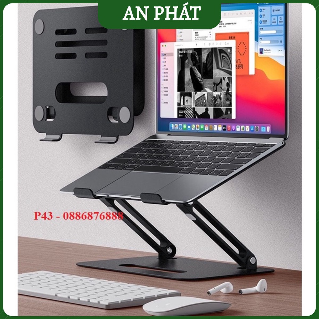 Giá đỡ để laptop điều chỉnh P43 stand notebook Macbook máy tính xách tay hợp bằng kim nhôm có thể tháo rời.