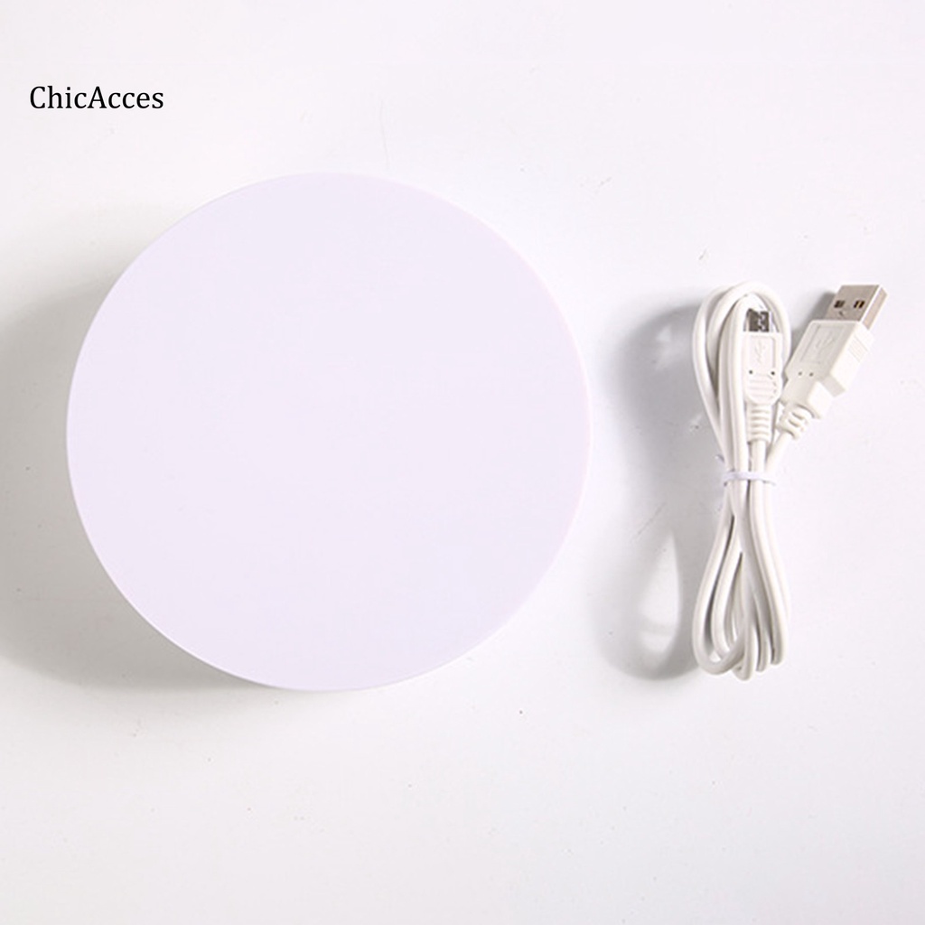 Chicacces Bàn Xoay Điện Tử Có Chân Đứng 12cm Cổng USB / Nguồn Pin Cho Chụp Ảnh