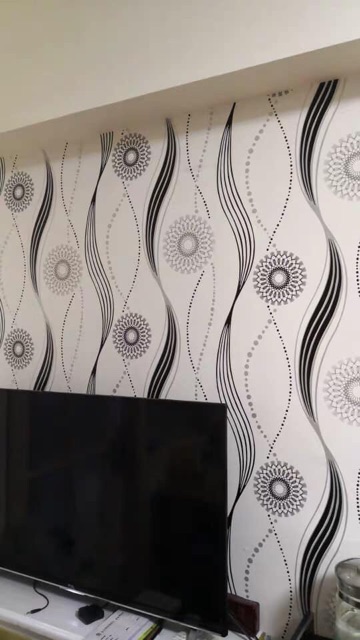 [xã] CUỘN 10m GIẤY DÁN TƯỜNG MÃ XOẮN ĐEN [decal cuộn] (kèm ảnh thậ)