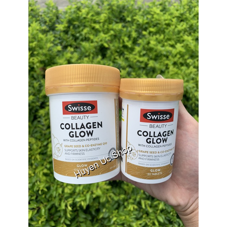 Viên uống giúp da căng mịn, sáng bóng Swisse Beauty Collagen Glow With Collagen Peptides 40v 60v 120v