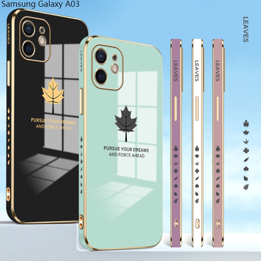 Samsung Galaxy A04 A04S A04 A04S A04E A03 A03S A54 A14 A13 Core 5G For Phone Case Soft Casing Silicone Maple Leaf Electroplating Full Cover Shockproof TPU Cases