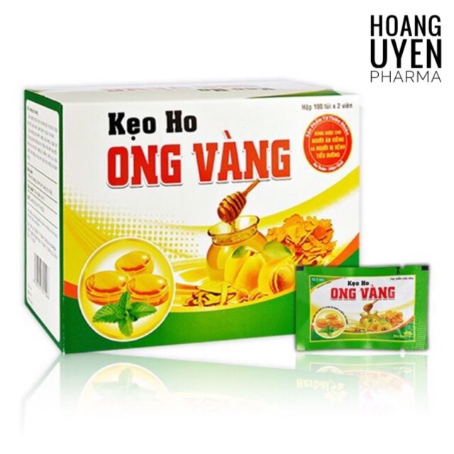 Kẹo ho Ong Vàng - Hộp 20 túi x 10 viên