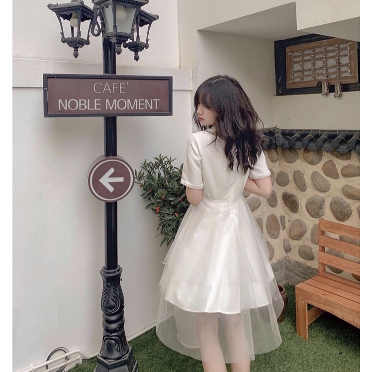 VÁY-ĐẦM TRẮNG 3 TẦNG XOÈ TÀ VOAN QGIA