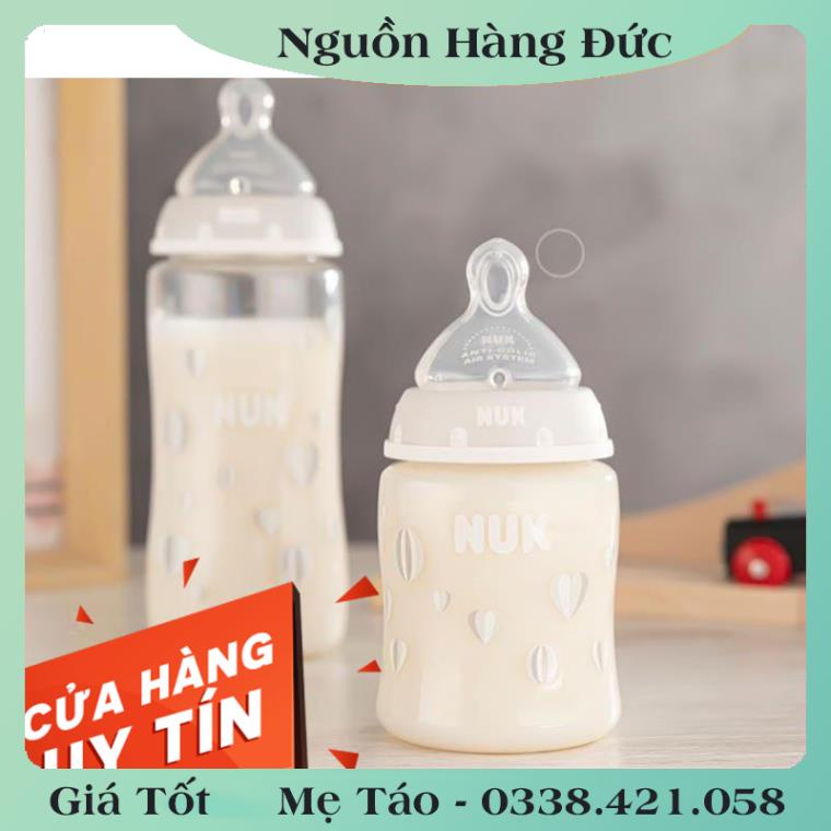 [auth] Bình Sữa Cảm Biến Nhiệt Nuk PP 150Ml / 300Ml Núm Silicone - Nội địa Đức Đủ Bill [Hot]