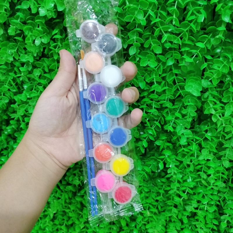 Set Màu Tô 12 Màu Mini Acrylic Tặng Kèm 2 Cọ Vẽ