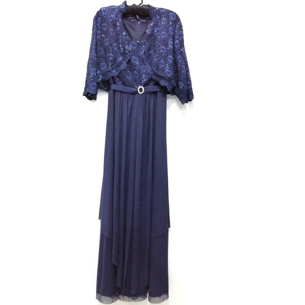Đầm dạ hội Belle Badgley Mischaka màu xanh phối ren kèm áo khoác lửng sang trọng 7300 ( TH5229 )