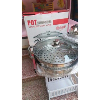 Nồi hấp hai tầng kiêm nồi lẩu