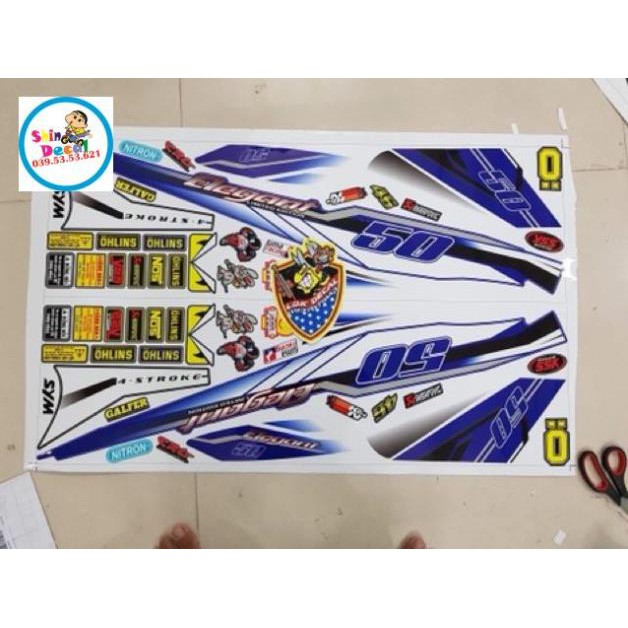 Tem rời Elegant 50 trắng xanh mẫu zin 011