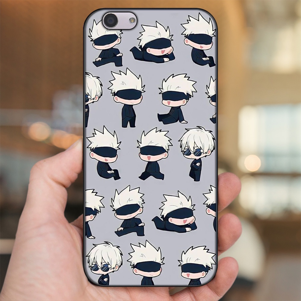 Ốp lưng Oppo F1s, F3, F3 Plus viền đen in hình Satoru Jujutsu Kaisen